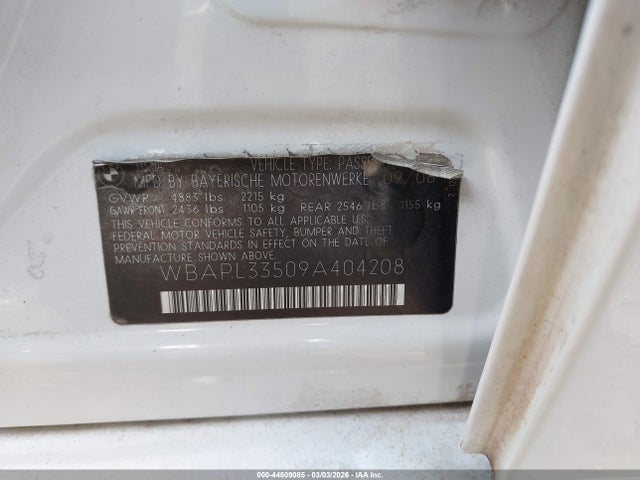 2009 BMW 335I WBAPL33509A404208 Photo 8