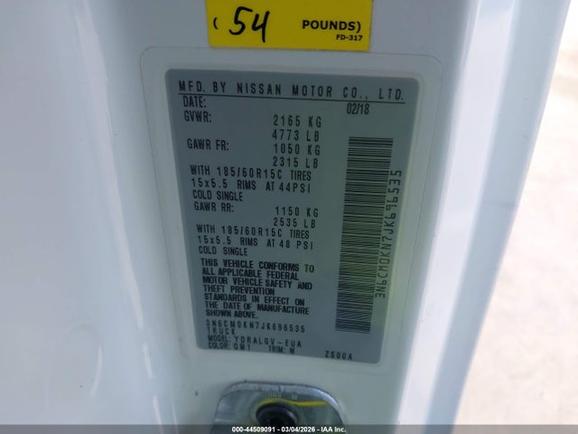 3N6CM0KN7JK696535 Nissan NV200 SV