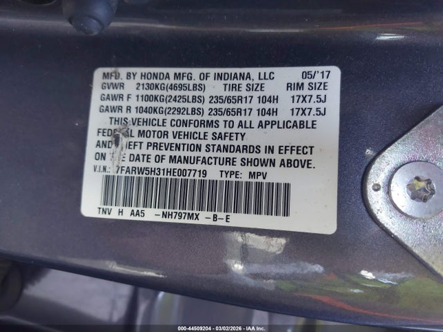 7FARW5H31HE007719 Honda CR-V LX