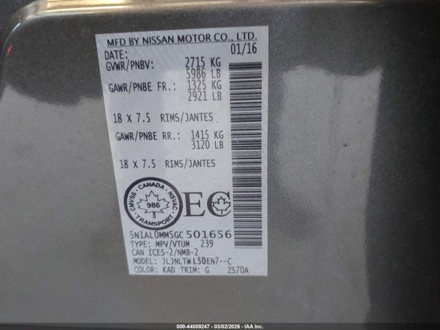 5N1AL0MM5GC501656 Infiniti QX60