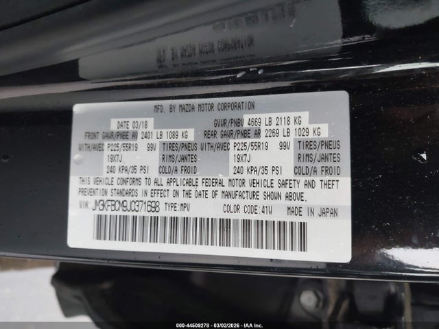 JM3KFBCM9J0371698 Mazda Cx-5 Touring