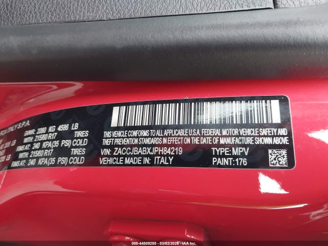 ZACCJBABXJPH84219 Jeep Renegade Upland Edition 4x4