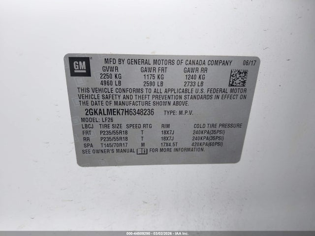 2GKALMEK7H6348236 GMC Terrain Sle-1