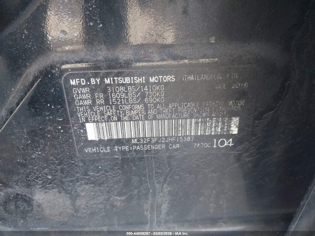 2018 MITSUBISHI MIRAGE G4 ML32F3FJ2JHF15387 Photo 8