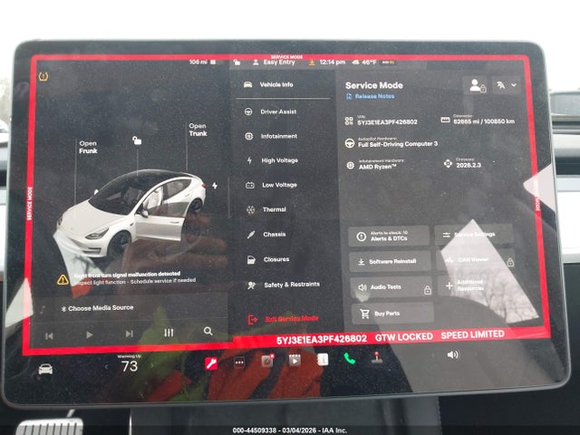 Aukcja sprzedaży 2023 Tesla Model 3 Rear-wheel Drive, vin: 5YJ3E1EA3PF426802, numer aukcji: 44509338