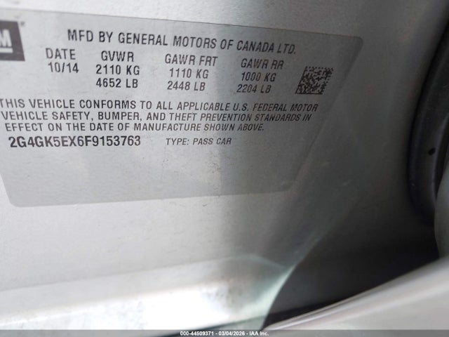Aukcja sprzedaży 2015 Buick Regal Turbo, vin: 2G4GK5EX6F9153763, numer aukcji: 44509371
