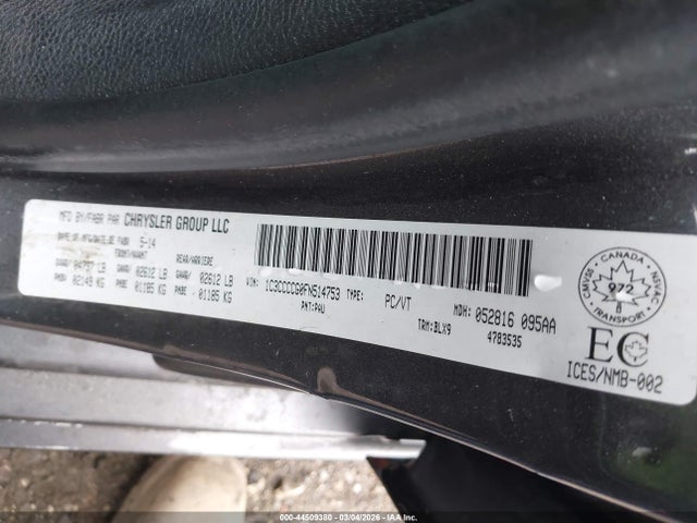 2015 Chrysler 200 C მანქანა იყიდება აუქციონზე, vin: 1C3CCCCG0FN514753, აუქციონის ნომერი: 44509380