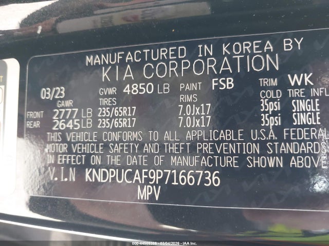 KNDPUCAF9P7166736 KIA Sportage Lx