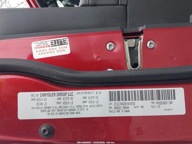 44509487 :رقم المزاد ، 2C3CCAAG3EH343592 vin ، 2014 Chrysler 300 مزاد بيع