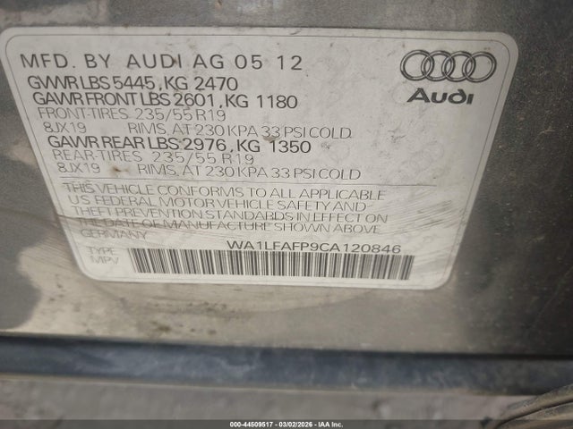 2012 AUDI Q5 WA1LFAFP9CA120846 Photo 8