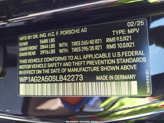 2025 PORSCHE MACAN WP1AG2A50SLB42273 Photo 8