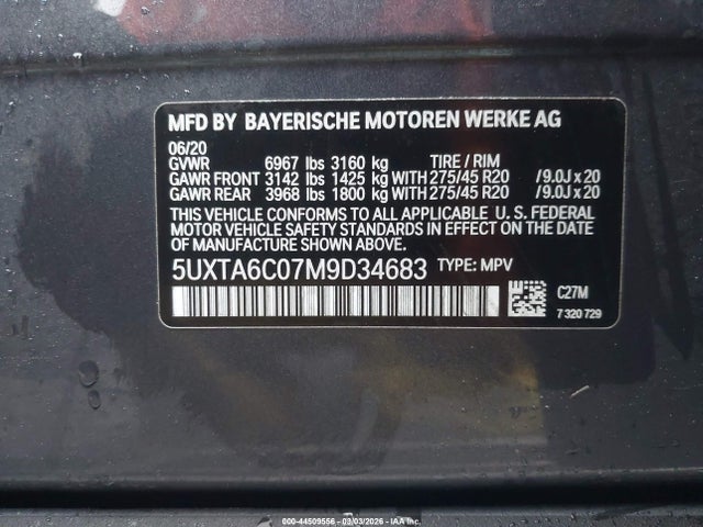 Aukcja sprzedaży 2021 Bmw X5 Phev Xdrive45e, vin: 5UXTA6C07M9D34683, numer aukcji: 44509556