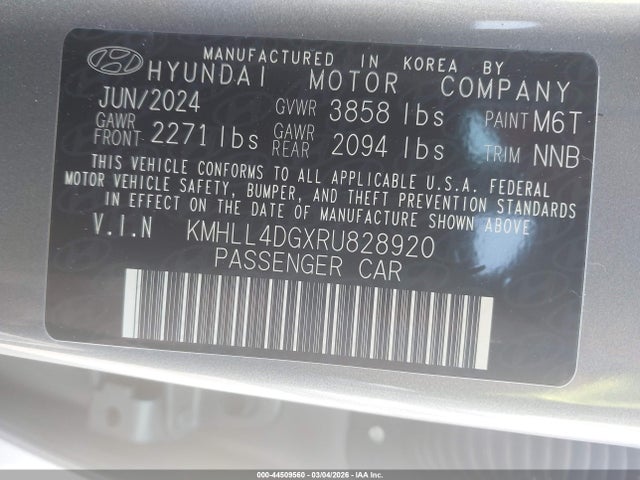 Продаж на аукціоні авто 2024 Hyundai Elantra Se, vin: KMHLL4DGXRU828920, номер лоту: 44509560