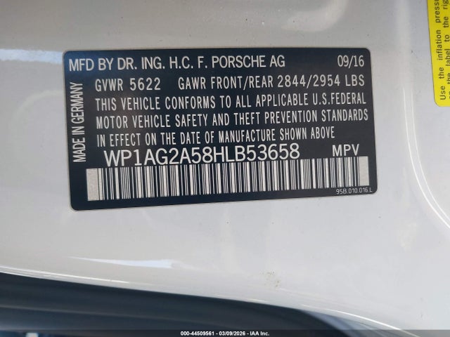 2017 PORSCHE MACAN WP1AG2A58HLB53658 Photo 8