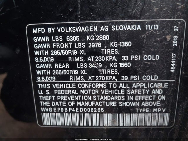 2014 VOLKSWAGEN TOUAREG WVGEP9BP4ED006265 Photo 8