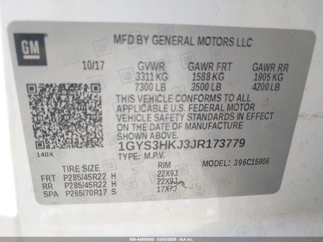 2018 CADILLAC ESCALADE ESV 1GYS3HKJ3JR173779 Photo 8