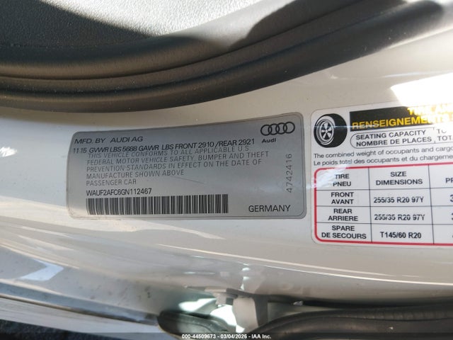 2016 AUDI S6 WAUF2AFC6GN112467 Photo 8