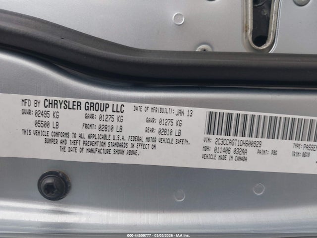 Aukcja sprzedaży 2013 Chrysler 300 300s Glacier, vin: 2C3CCAGT1DH600929, numer aukcji: 44509777