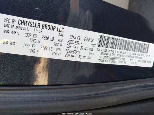 Продаж на аукціоні авто 2014 Chrysler Town & Country Touring, vin: 2C4RC1BG8ER232826, номер лоту: 44509812