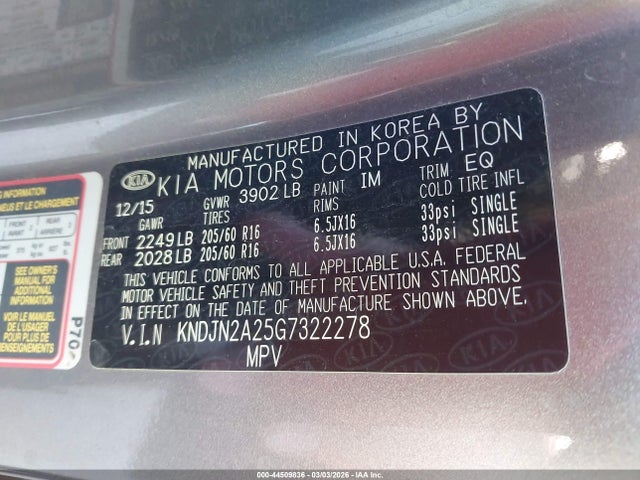 KNDJN2A25G7322278 KIA Soul