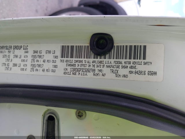 44509848 :رقم المزاد ، 1C6RD6GP3CS262709 vin ، 2012 Ram 1500 Slt مزاد بيع