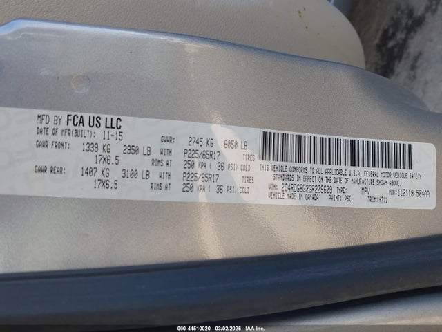 2016 DODGE GRAND CARAVAN 2C4RDGBG2GR209609 Photo 8