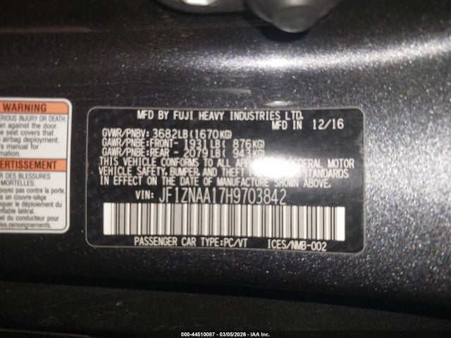 Toyota 86 2017 JF1ZNAA17H9703842 Image 9