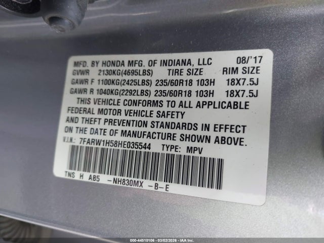 Honda CR-V EX 2017 7FARW1H58HE035544 Image 9