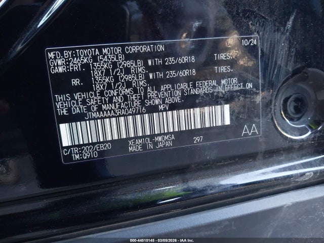 Toyota BZ4X XLE 2024 JTMAAAAA3RA049716 Image 8