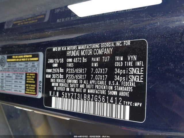 5XYZT3LB8JG561412 Hyundai Santa Fe Sport 2.4l
