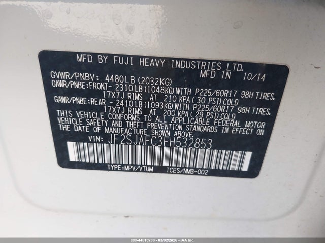 Subaru Forester 2.5i Premium 2015 JF2SJAFC3FH532853 Image 9
