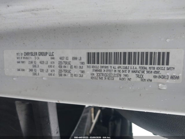 2014 RAM PROMASTER 2500 3C6TRVDG1EE121570 Photo 8