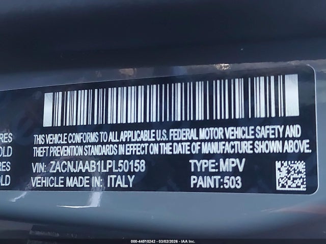 ZACNJAAB1LPL50158 Jeep Renegade Sport Fwd