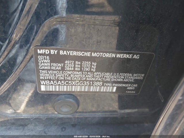 WBA5A5C5XGG351388 BMW 528I