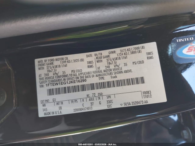 Ford F-150 Lariat 2018 1FTEW1EG1JKE16290 Image 9
