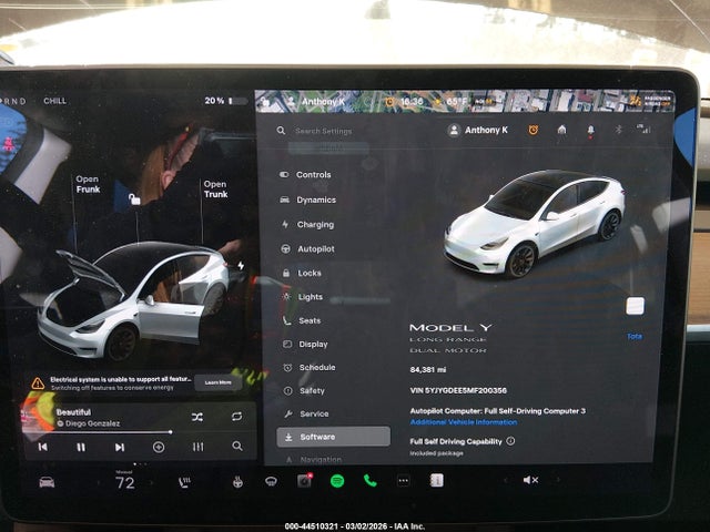 2021 TESLA MODEL Y 5YJYGDEE5MF200356 Photo 6