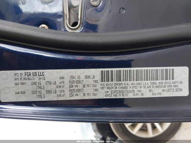 3C4PDDBG6HT553478 Dodge Journey Sxt Awd