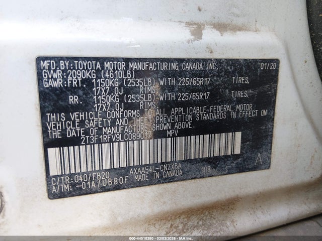 2020 TOYOTA RAV4 2T3F1RFV9LC089017 Photo 8