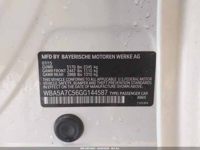 2016 BMW 528I WBA5A7C56GG144587 Photo 8