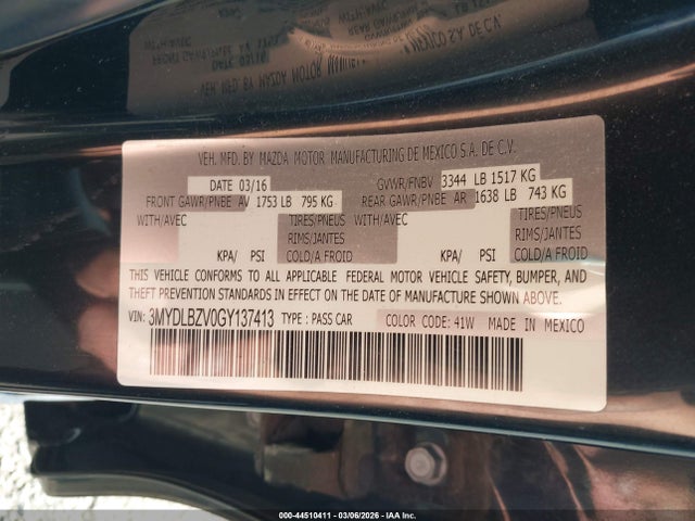 3MYDLBZV0GY137413 Scion IA