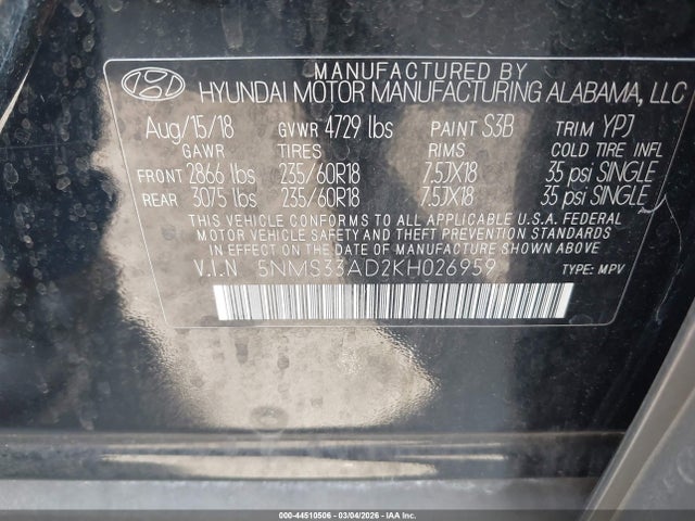 Hyundai Santa Fe Sel Plus 2019 5NMS33AD2KH026959 Image 9