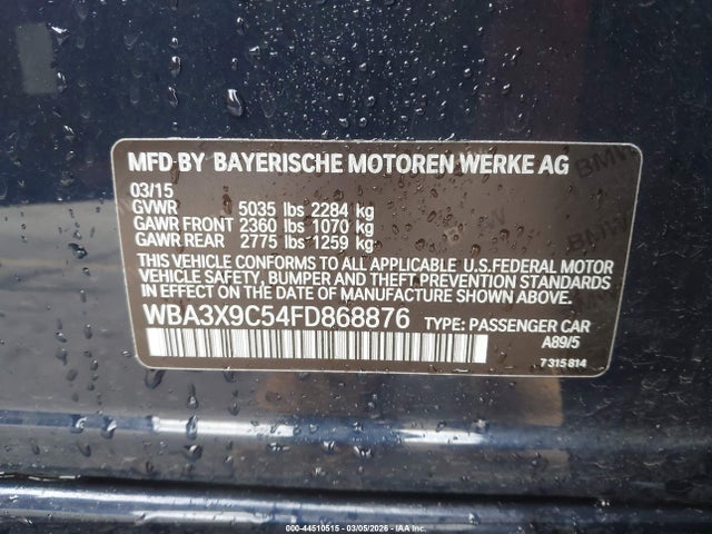 2015 BMW 335I GRAN TURISMO WBA3X9C54FD868876 Photo 8