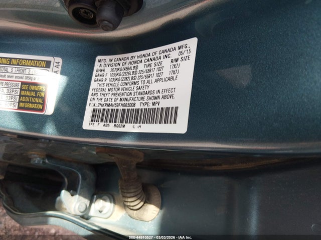 Продажа на аукционе авто 2015 Honda Cr-v Ex, vin: 2HKRM4H59FH665008, номер лота: 44510527