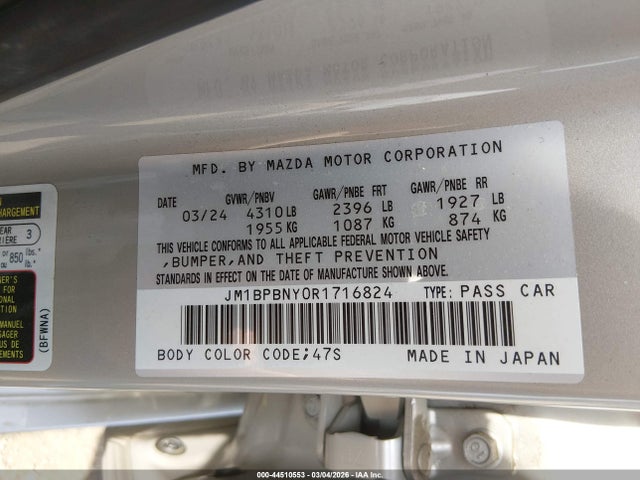 2024 MAZDA MAZDA3 JM1BPBNY0R1716824 Photo 8