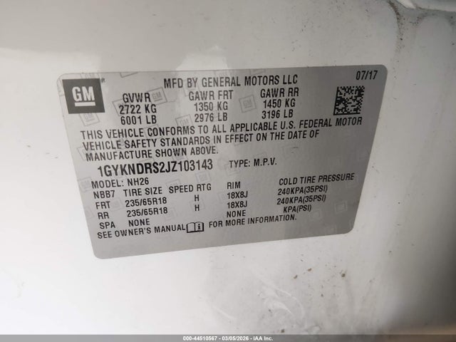 2018 CADILLAC XT5 1GYKNDRS2JZ103143 Photo 8