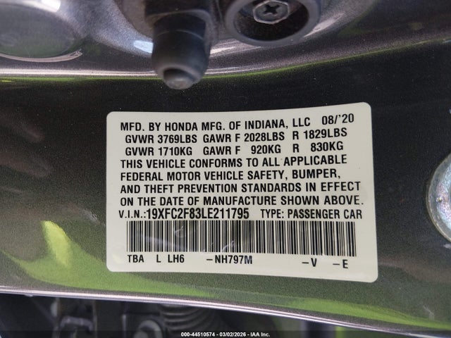 Honda Civic Sport 2020 19XFC2F83LE211795 Image 9