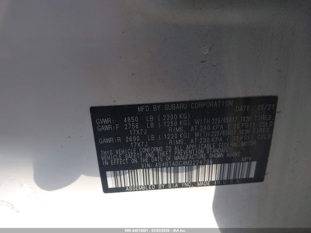 Subaru Outback Premium 2021 4S4BTADC4M3224706 Image 9