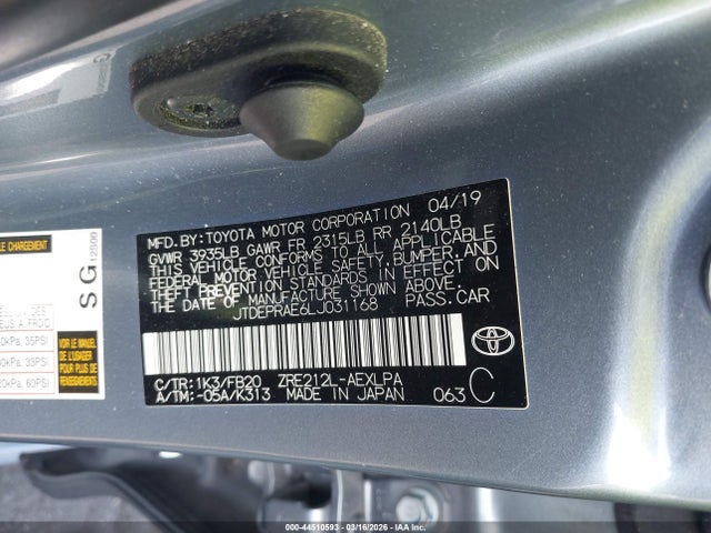 Toyota COROLLA LE 2020 JTDEPRAE6LJ031168 Image 9