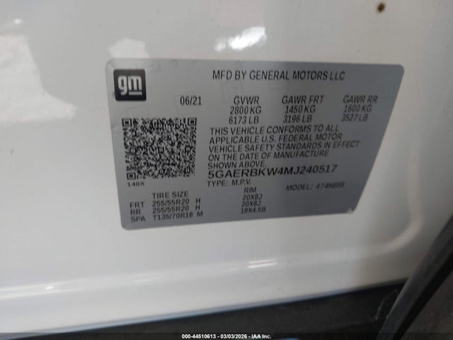 5GAERBKW4MJ240517 Buick Enclave Fwd Essence