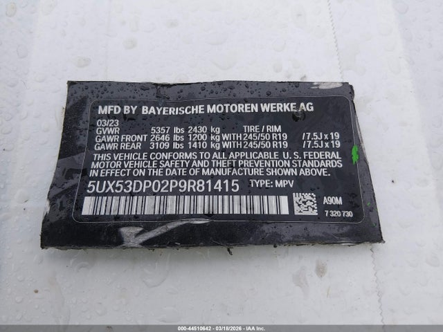 5UX53DP02P9R81415 BMW X3 Xdrive30i